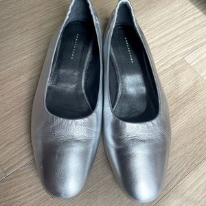 Dorateymur silver leather ballet flats 37
